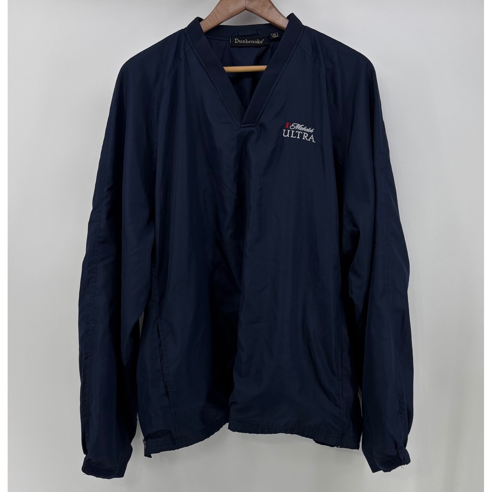 Dunbrooke Michelob Ultra Windbreaker Men XL Navy Blue Pullover V-Neck Golf